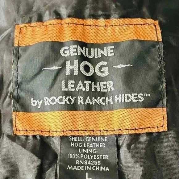 Black GENUINE HOG LEATHER VEST
BY ROCKY RANCH MIDEST - Picture 5 of 11